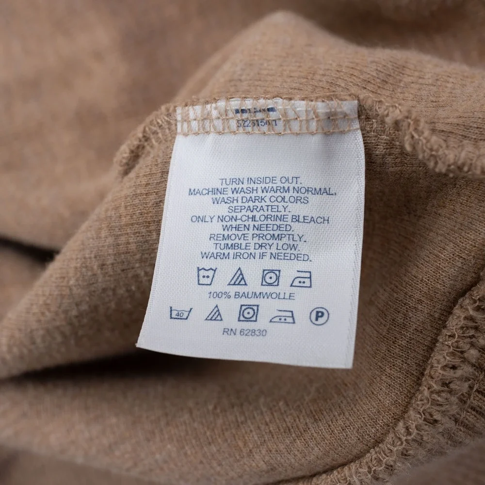 Lands End Mens XXL Tan 1/4 Zip Cotton Sweater Elbow Patches Mock Neck Pullover